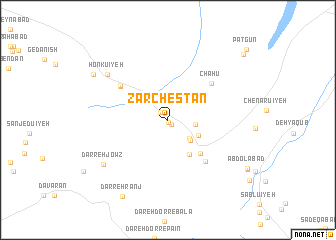 map of Zārchestān