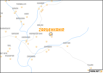 map of Zardeh Kahīr