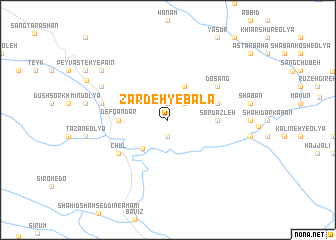map of Zardeh-ye Bālā