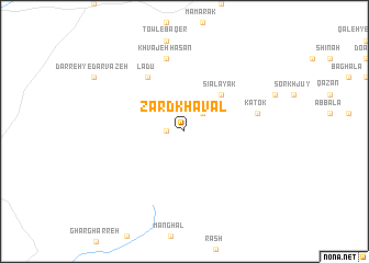 map of Zard Khavāl