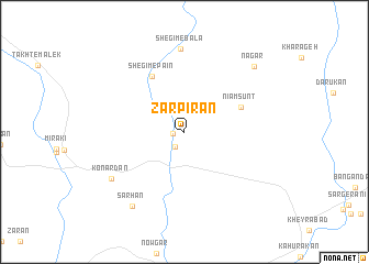 map of Zar Pīrān