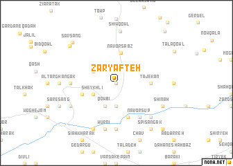 map of Zar Yāfteh