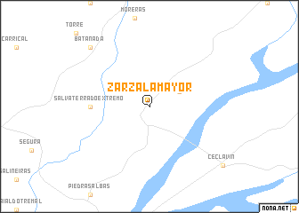 map of Zarza la Mayor