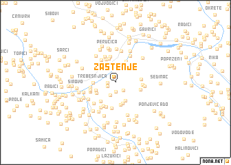 map of Zastenje