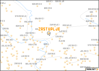 map of Zastuplje