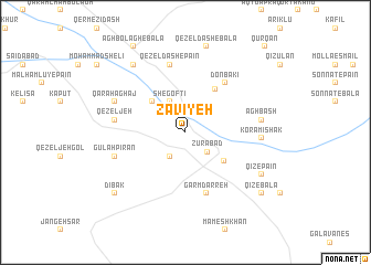map of Zāvīyeh