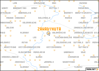 map of Zawady Huta