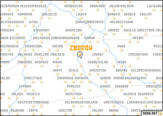 map of Zborów