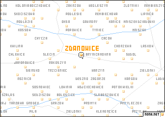 map of Zdanowice