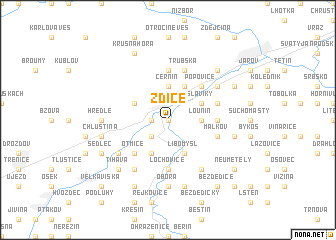 map of Zdice