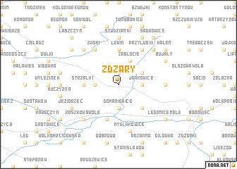 map of Żdżary