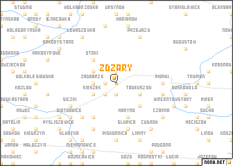 map of Żdżary