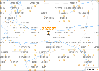 map of Żdżary