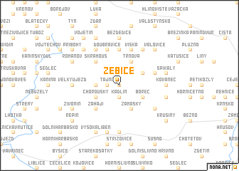 map of Žebice