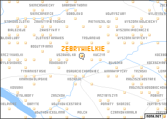 map of Żebry Wielkie