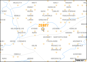 map of Żebry