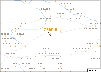 map of Żednia