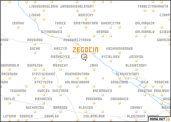map of Żegocin