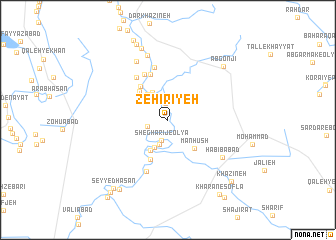 map of Z̧ehīrīyeh