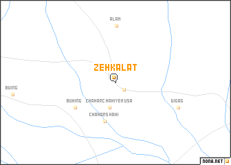 map of Zeh Kalāt