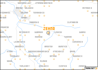 map of Žehňa