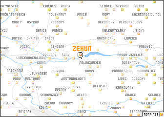 map of Žehuň