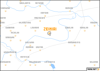 map of Žeimiai
