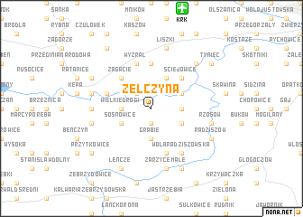 map of Żelczyna