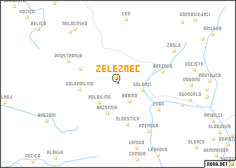 map of Železnec