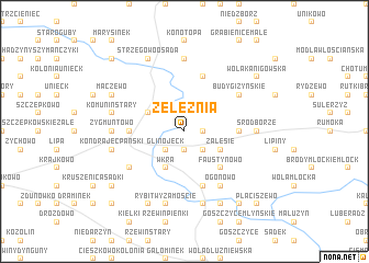 map of Żeleżnia