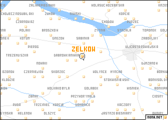 map of Żelków