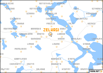 map of Zełwągi