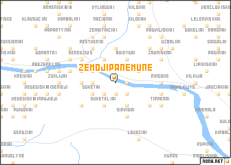 map of Žemoji Panemunė