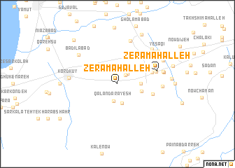 map of Zerā Maḩalleh