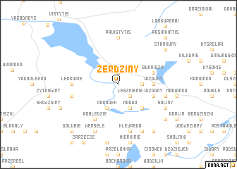 map of Żerdziny
