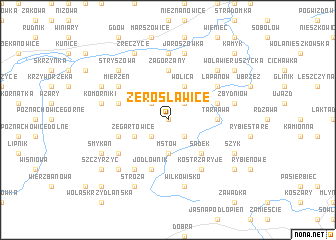 map of Żerosławice