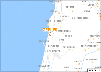 map of Ẕerufa
