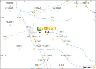 map of Zerveşti