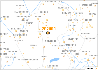 map of Zervón