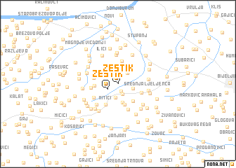 map of Žestik