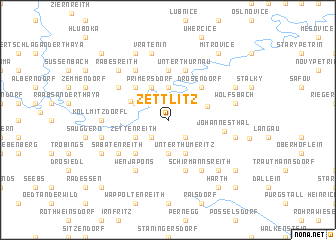 map of Zettlitz