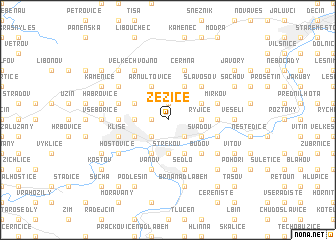 map of Žežice