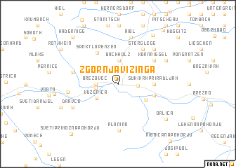 map of Zgornja Vižinga