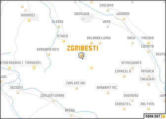 map of Zgribeşti