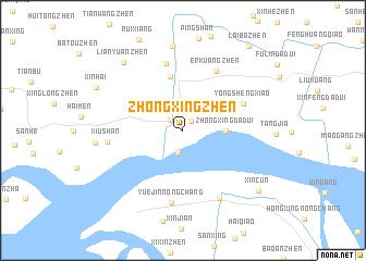 map of Zhongxingzhen