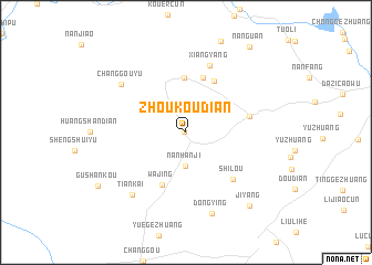 map of Zhoukoudian