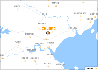 map of Zhuopo