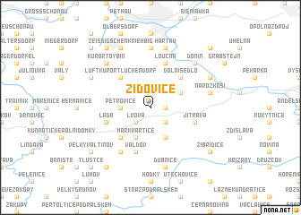 map of Židovice