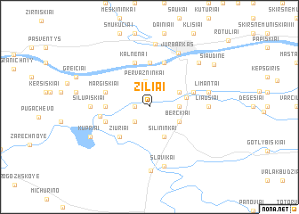 map of Žiliai