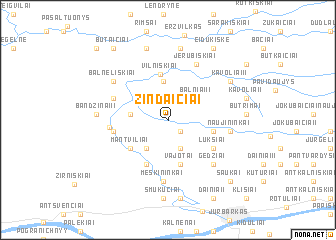 map of Žindaičiai